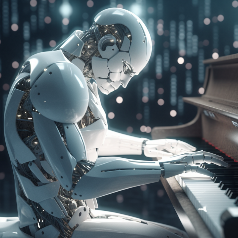 Robot humanoïde jouant du piano